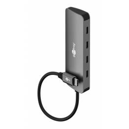 Goobay slim 4-in-1 USB-C hub with 4x USB-C 3.2 for data - 10 Gbit/s