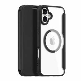 DUX DUCIS iPhone 16 MagSafe cover with RFID card slot and flap - Clear/Black