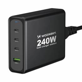 Wozinsky 65W GaN PD charger with 2x USB-C and 1x USB-A ports
