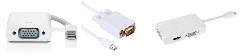 Mini display port (Thunderbolt) for VGA adapters and cables