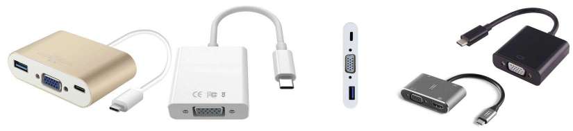 USB-C (thunderbolt 3) for VGA adapters and cables